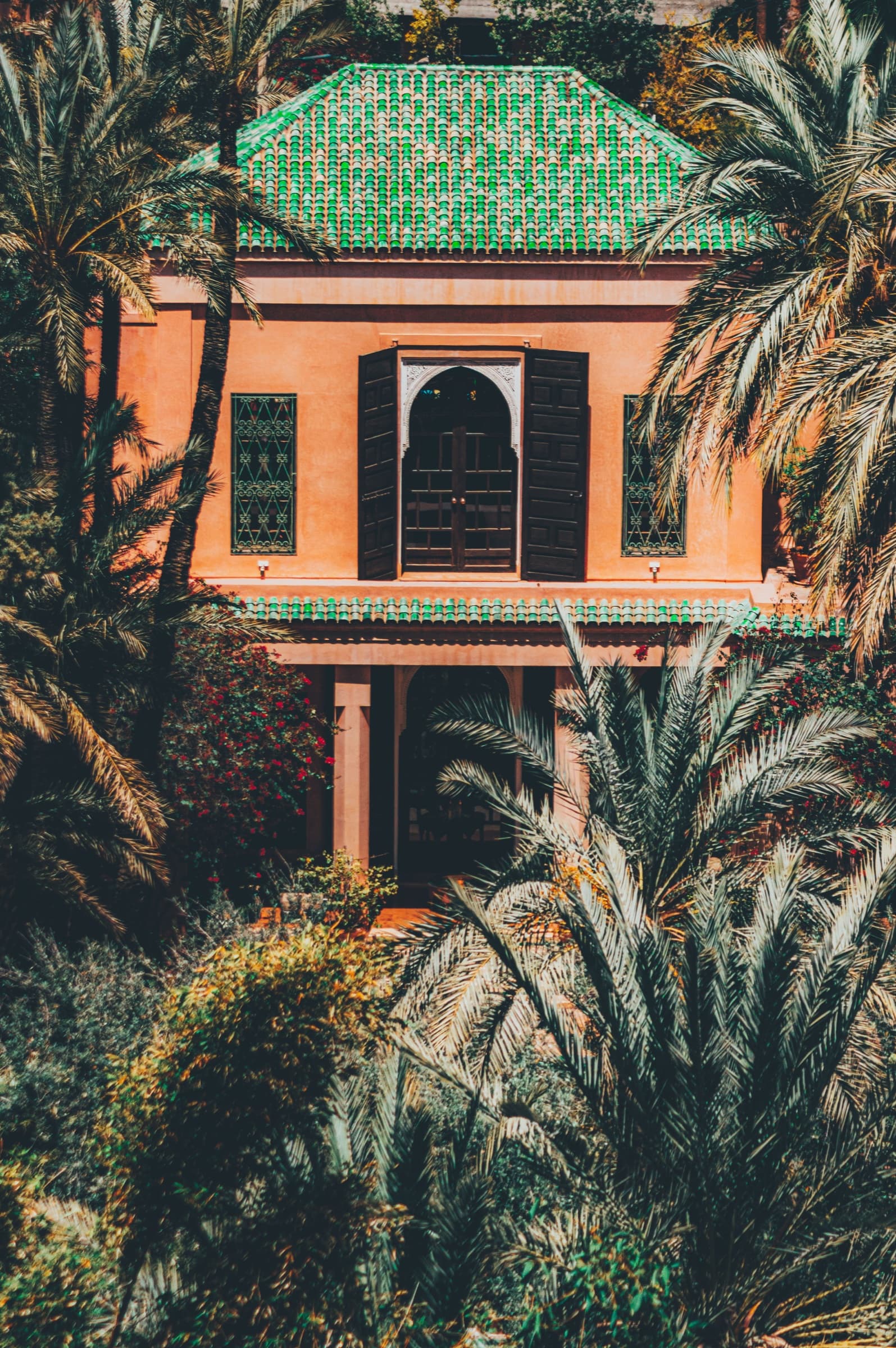 Riad surrounded by palm trees in Marrakech